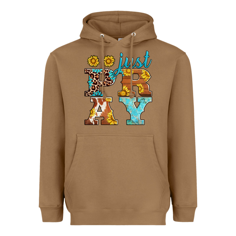 Just Pray Western Sunflowers Heavyweight Hoodie by AdoDesignShop | Teevron