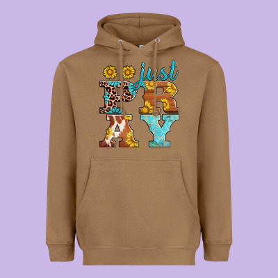 Just Pray Western Sunflowers Heavyweight Hoodie Designed By Adodesignshop