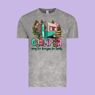 Vintage Tee glamper way too boujee for tents 2