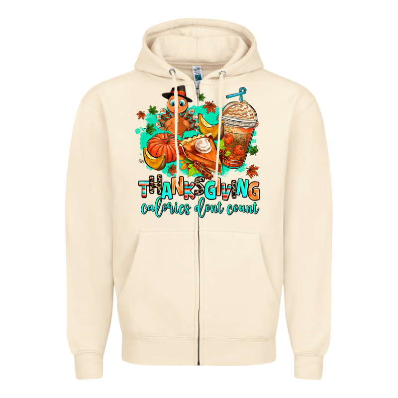Thanksgiving Calories Dont Count Zipper Hoodie by AdoDesignShop | Teevron