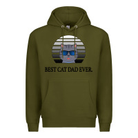 Army Green Best Cat Dad Ever Premium Hoodie - Bettercallsaul