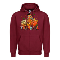 Burgundy thankful pumpkins and turkey Zipper Hoodie - AdoDesignShop