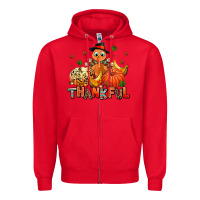 Red thankful pumpkins and turkey Zipper Hoodie - AdoDesignShop