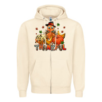 Sandshell thankful pumpkins and turkey Zipper Hoodie - AdoDesignShop