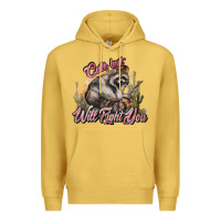Antique Gold cute but will fight you racoon western Premium Hoodie - NancyCooperArtShop