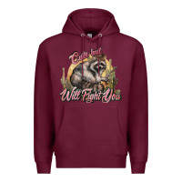 Burgundy cute but will fight you racoon western Premium Hoodie - NancyCooperArtShop