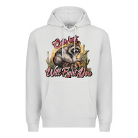 Dove Grey cute but will fight you racoon western Premium Hoodie - NancyCooperArtShop