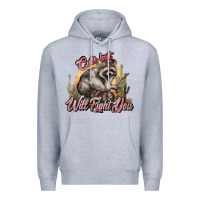 Heather Grey cute but will fight you racoon western Premium Hoodie - NancyCooperArtShop
