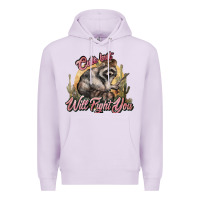 Lilac cute but will fight you racoon western Premium Hoodie - NancyCooperArtShop