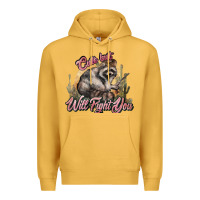 Mustard cute but will fight you racoon western Premium Hoodie - NancyCooperArtShop