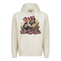 Oatmeal Heather cute but will fight you racoon western Premium Hoodie - NancyCooperArtShop