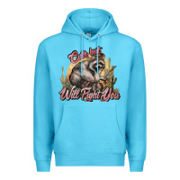 Ocean Blue cute but will fight you racoon western Premium Hoodie - NancyCooperArtShop