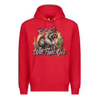 Red cute but will fight you racoon western Premium Hoodie - NancyCooperArtShop