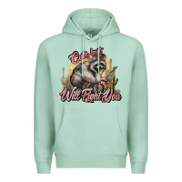 Seafoam cute but will fight you racoon western Premium Hoodie - NancyCooperArtShop