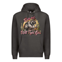 Smoke cute but will fight you racoon western Premium Hoodie - NancyCooperArtShop