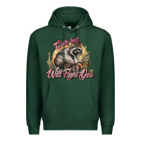 Sports Green cute but will fight you racoon western Premium Hoodie - NancyCooperArtShop