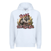 White cute but will fight you racoon western Premium Hoodie - NancyCooperArtShop