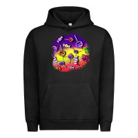 Pigment Black halloween candy  patches Urban Hoodie - BundleAndBundleShop