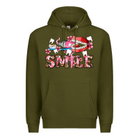 Army Green smile with teeth and brush Premium Hoodie - AdoDesignShop