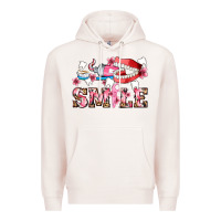 Pale Pink smile with teeth and brush Premium Hoodie - AdoDesignShop
