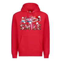 Red smile with teeth and brush Premium Hoodie - AdoDesignShop