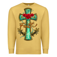 Antique Gold cross faith Premium Sweatshirt - BarkalooDesign