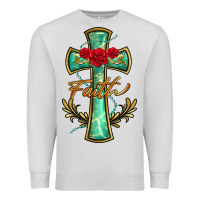 Dove Grey cross faith Premium Sweatshirt - BarkalooDesign