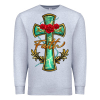 Heather Grey cross faith Premium Sweatshirt - BarkalooDesign
