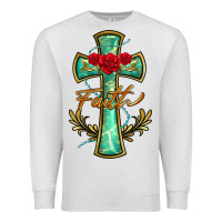 Oatmeal Heather cross faith Premium Sweatshirt - BarkalooDesign