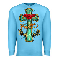 Ocean Blue cross faith Premium Sweatshirt - BarkalooDesign