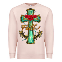 Pale Pink cross faith Premium Sweatshirt - BarkalooDesign