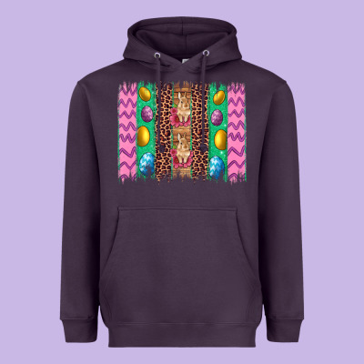 Easter Leopard Egg Bunny Brush Stroke Heavyweight Hoodie Designed By Artiststas