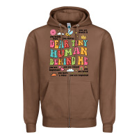 Chestnut customized teacher dear tiny human behind me back Zipper Hoodie - JahusDesignShop