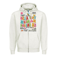Oatmeal Heather customized teacher dear tiny human behind me back Zipper Hoodie - JahusDesignShop