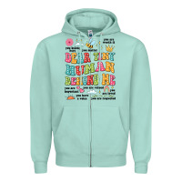 Seafoam customized teacher dear tiny human behind me back Zipper Hoodie - JahusDesignShop