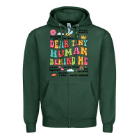Sports Green customized teacher dear tiny human behind me back Zipper Hoodie - JahusDesignShop