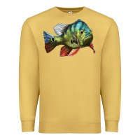 Antique Gold Peacock Bass Illustrations Premium Sweatshirt - LillyAllenDesigns