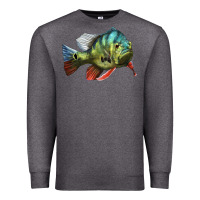 Charcoal Heather Peacock Bass Illustrations Premium Sweatshirt - LillyAllenDesigns