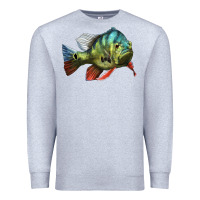 Heather Grey Peacock Bass Illustrations Premium Sweatshirt - LillyAllenDesigns