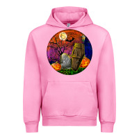 Fuchsia Pink halloween round Urban Hoodie - BundleAndBundleShop