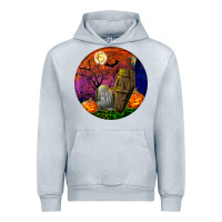 Heather Grey halloween round Urban Hoodie - BundleAndBundleShop