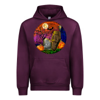 Mauve Wine halloween round Urban Hoodie - BundleAndBundleShop