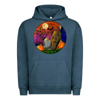 Pigment Midnight Navy halloween round Urban Hoodie - BundleAndBundleShop