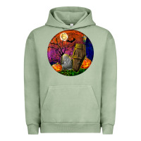 Pigment Oil Green halloween round Urban Hoodie - BundleAndBundleShop