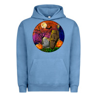 Pigment Pebble Blue halloween round Urban Hoodie - BundleAndBundleShop