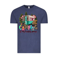 Vintage Denim camping is my happy place Vintage Tee - RanaPortraitStore