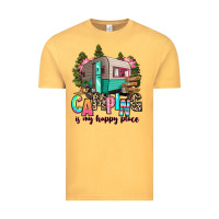 Vintage Mustard camping is my happy place Vintage Tee - RanaPortraitStore