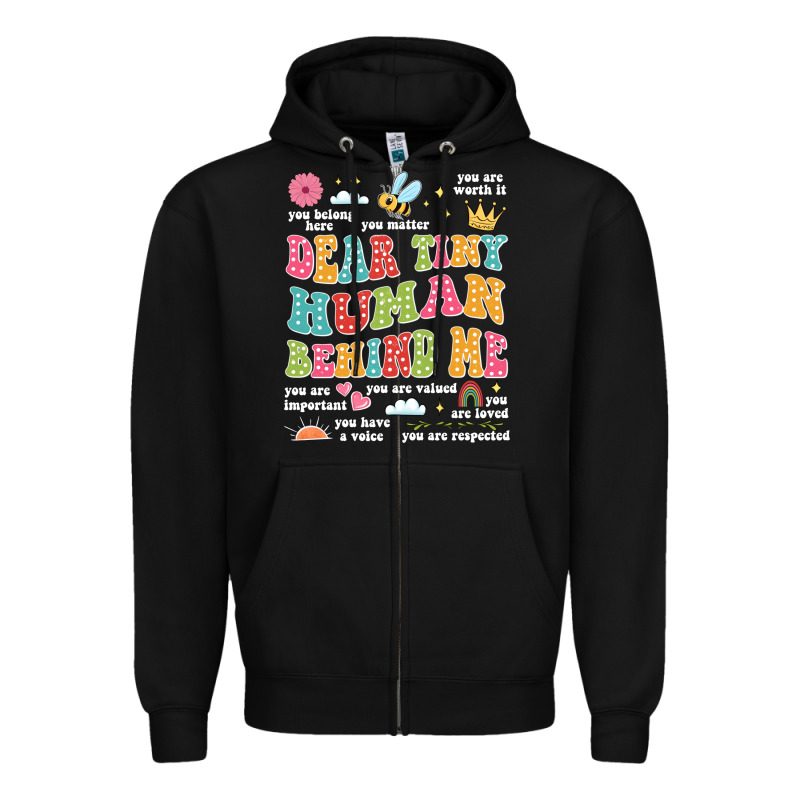 Customized Teacher Dear Tiny Human Behind Me Back Zipper Hoodie by JahusDesignShop | Teevron