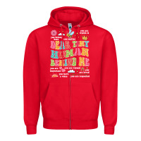 Red customized teacher dear tiny human behind me back Zipper Hoodie - JahusDesignShop