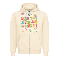 Sandshell customized teacher dear tiny human behind me back Zipper Hoodie - JahusDesignShop